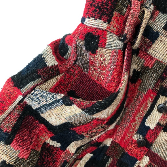 Sézane Robe Paulette Mini Dress in Jacquard Multicolor Tweed Patchwork Size 34 - Picture 6 of 8